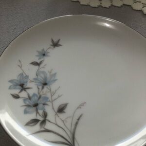 Elegant Floral White and Blue Bread Plate